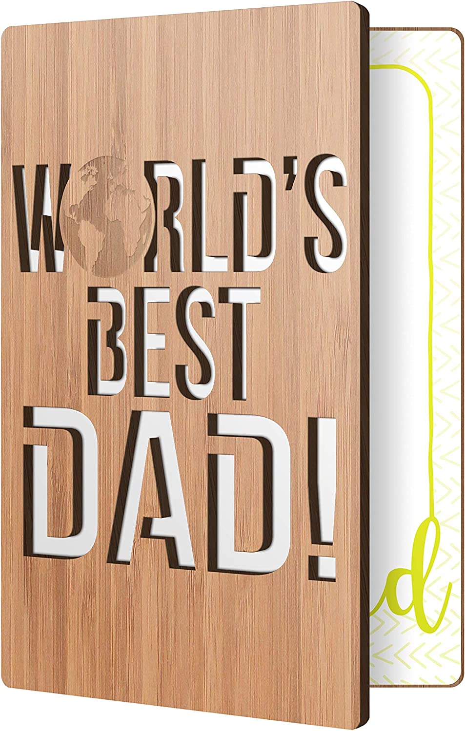 Handcrafted Bamboo Greeting Cards - World's Best Dad