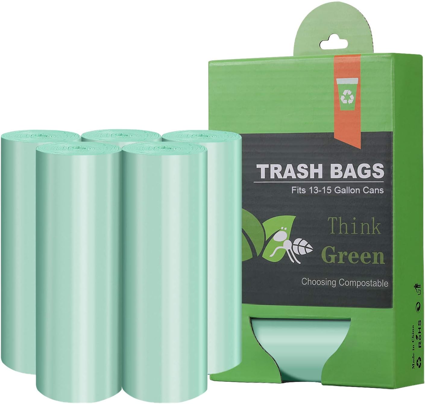 Compostable Trash Garbage Bags (60 counts of 4 rolls)