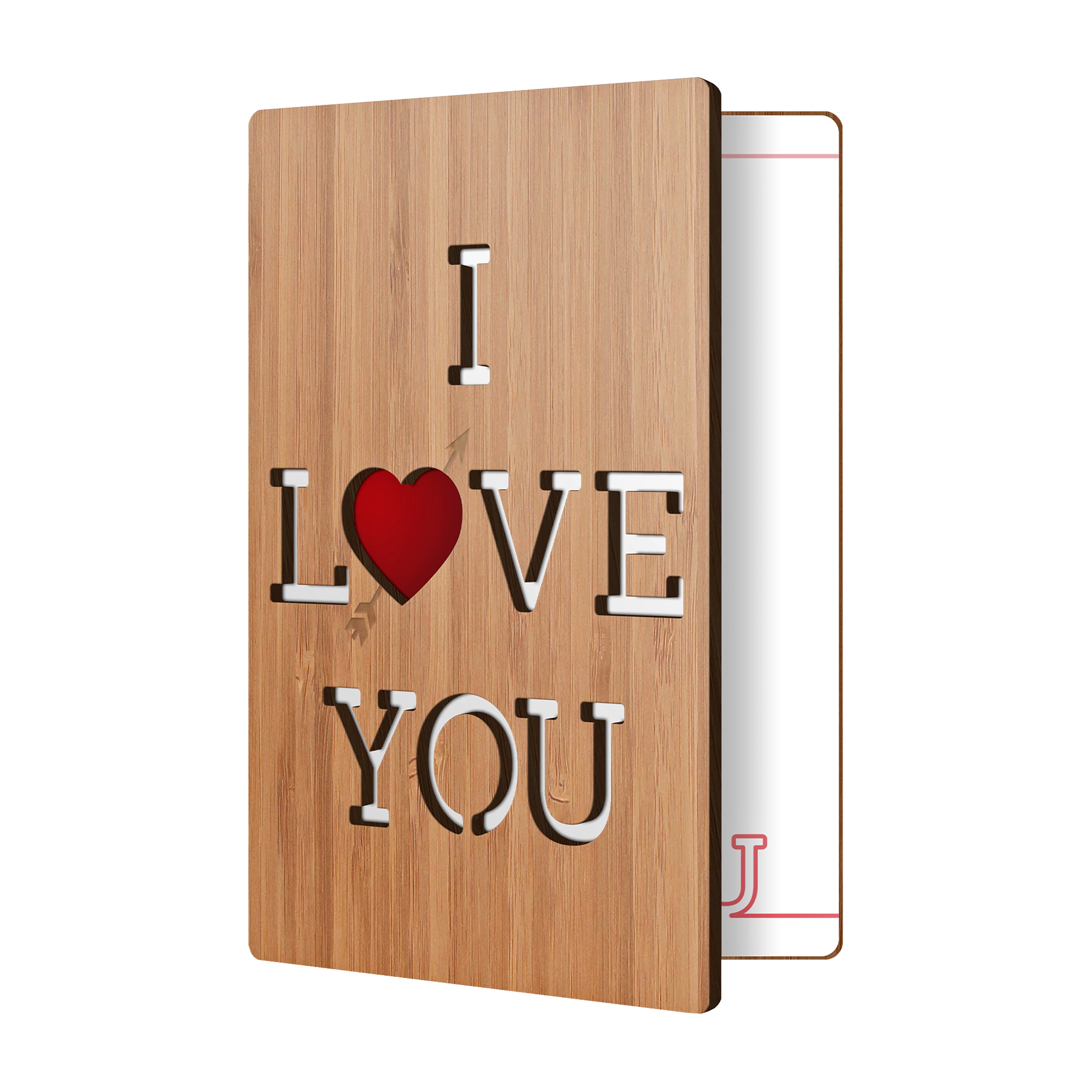 Handcrafted Bamboo Mother's Day Cards -  I Love You