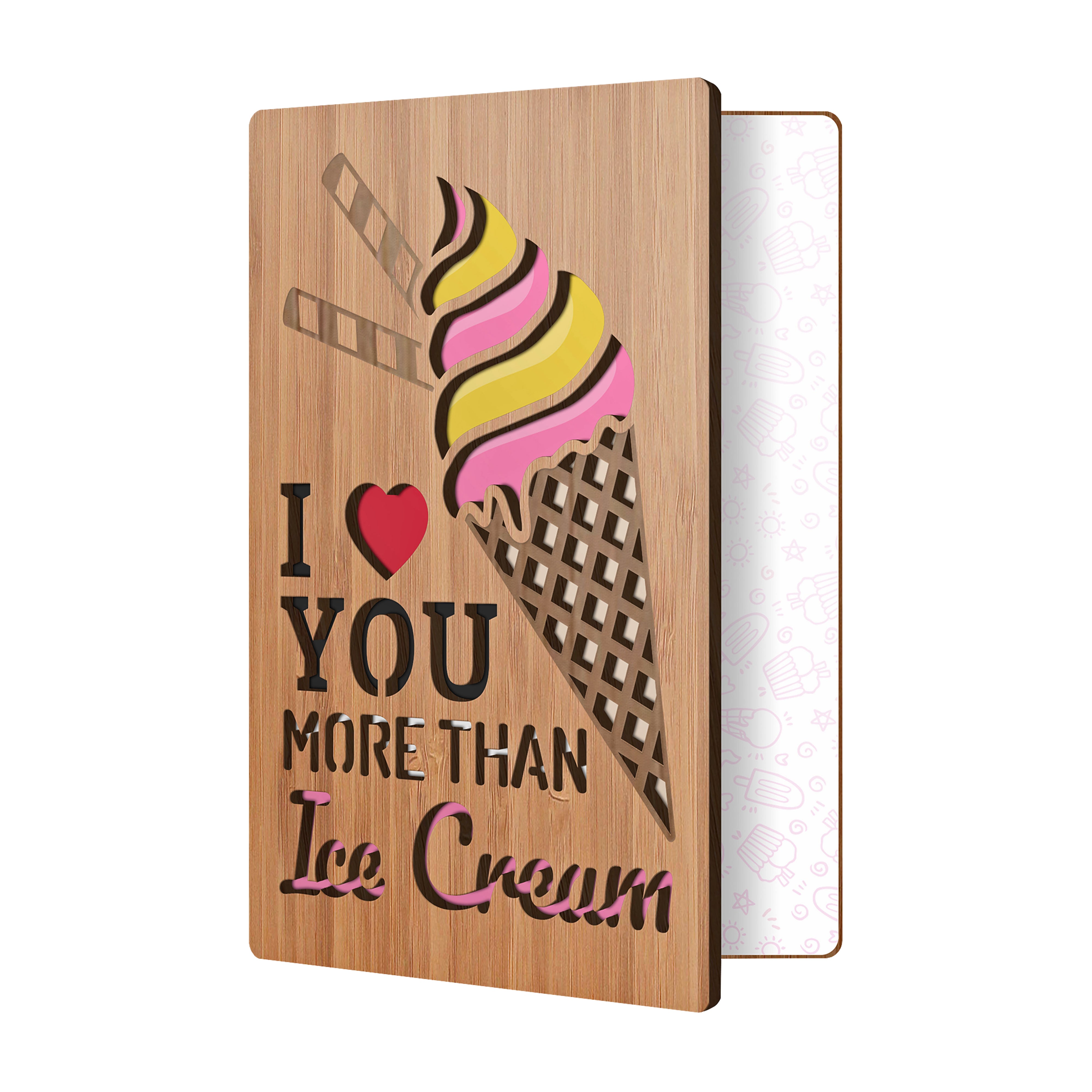 Handcrafted Bamboo Mother's Day Cards - Ice Cream