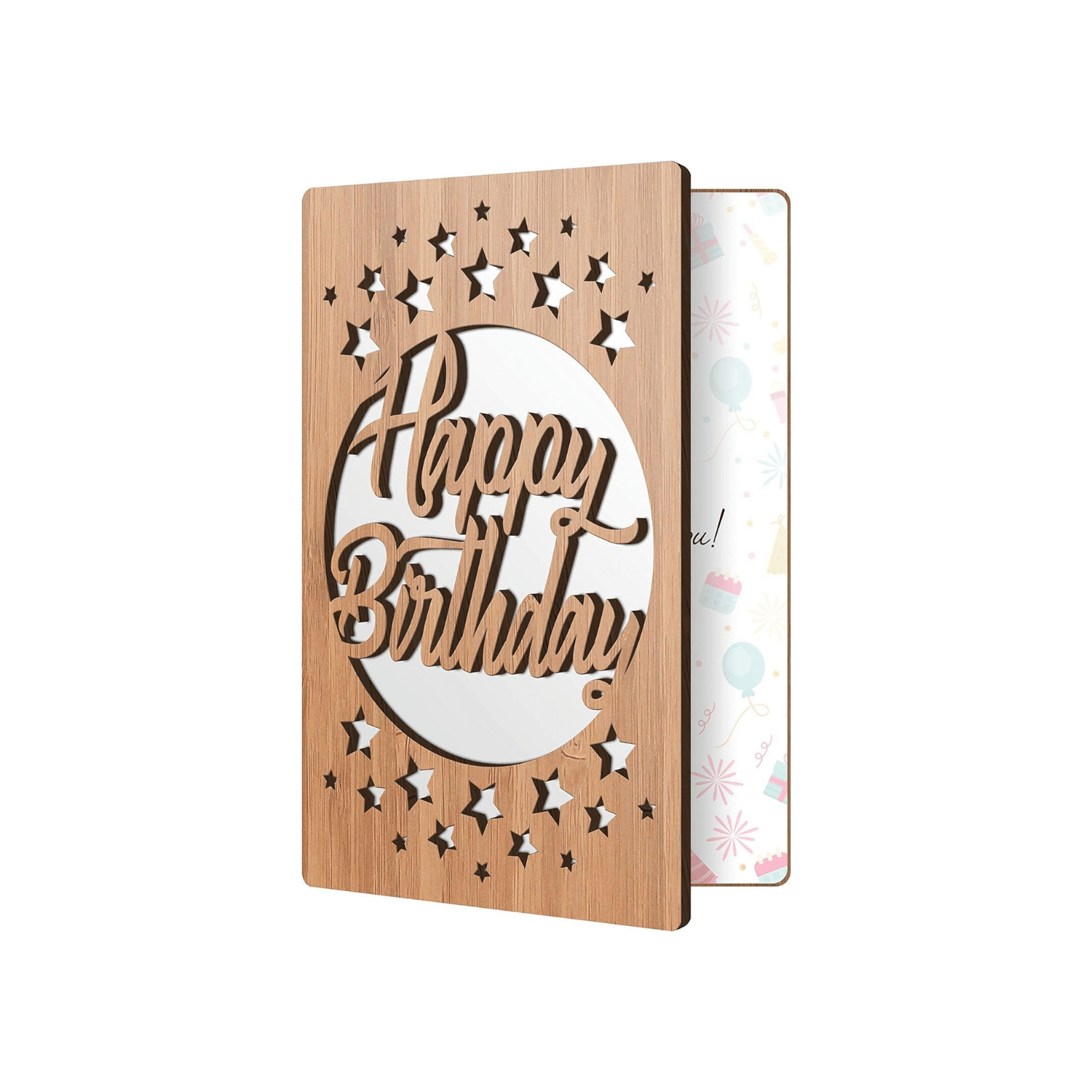 Handcrafted Bamboo Birthday Cards - Birthday Stars