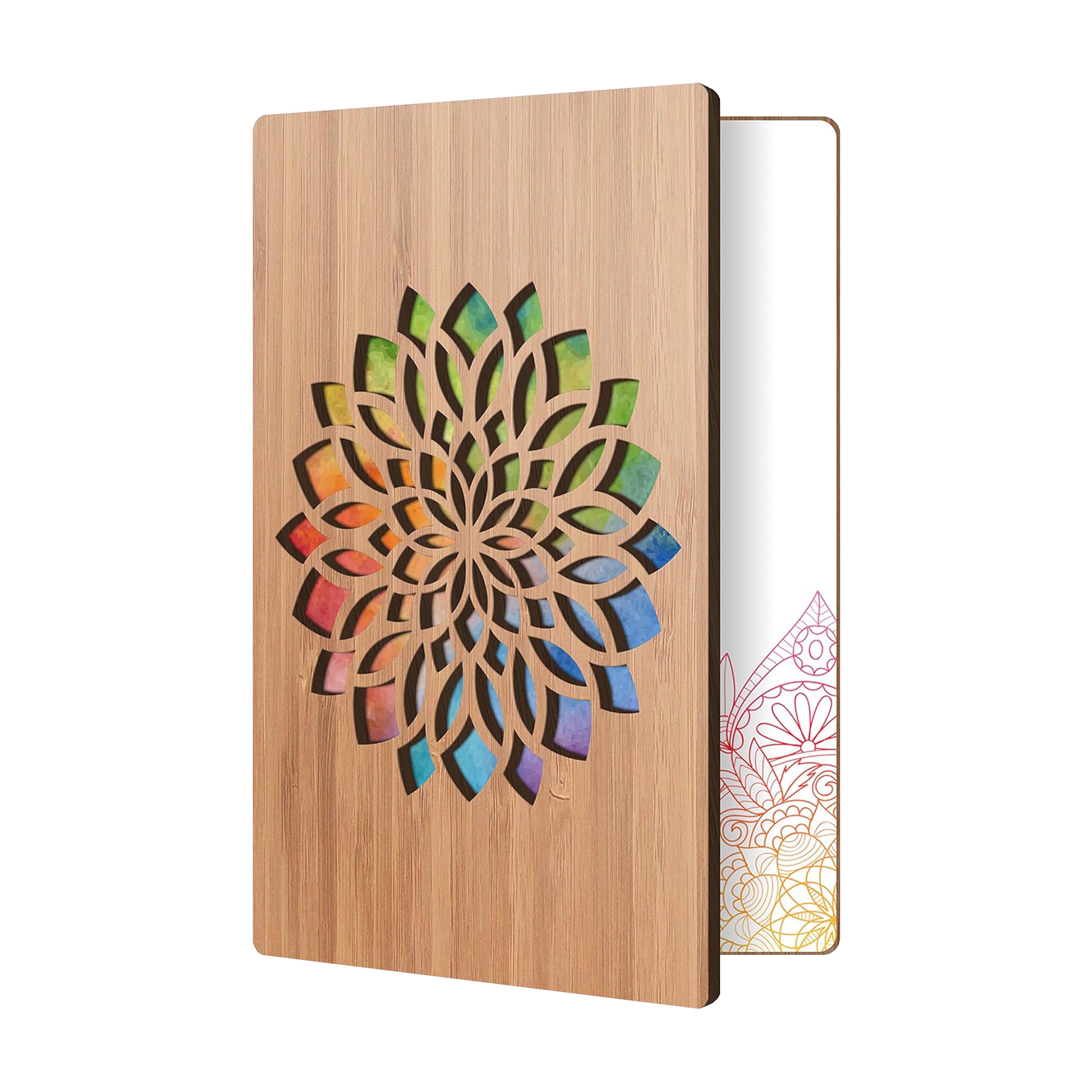 Handcrafted Bamboo Mother's Day Cards - Abstract Flower