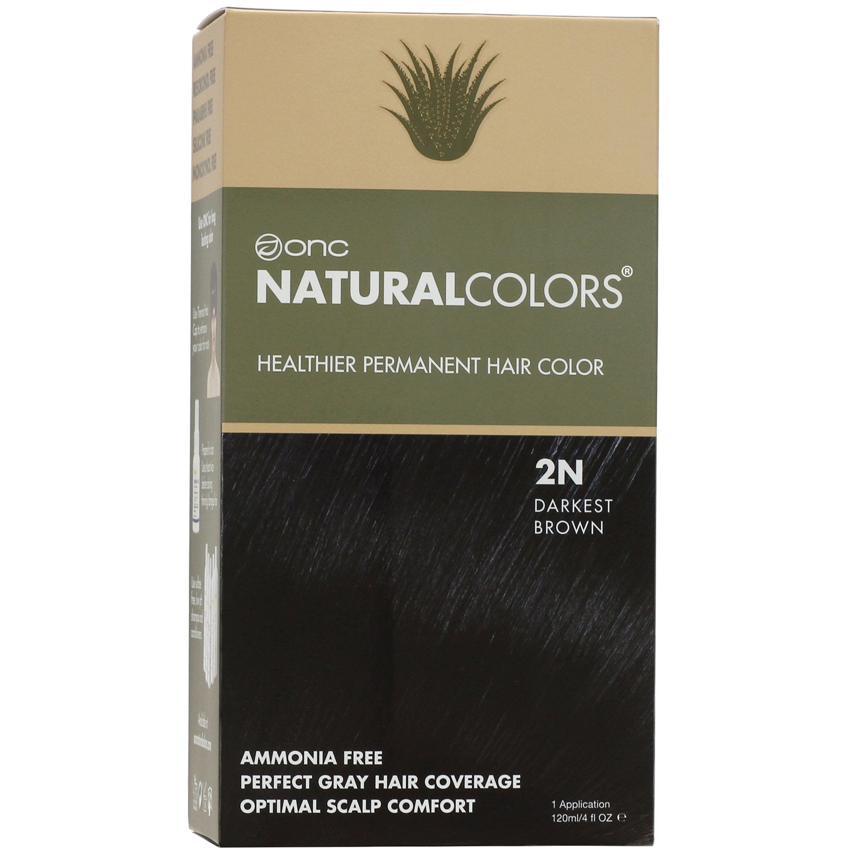 2N Darkest Brown Heat Activated Hair Dye With Organic Ingredients - 120 ml (4 fl. oz)