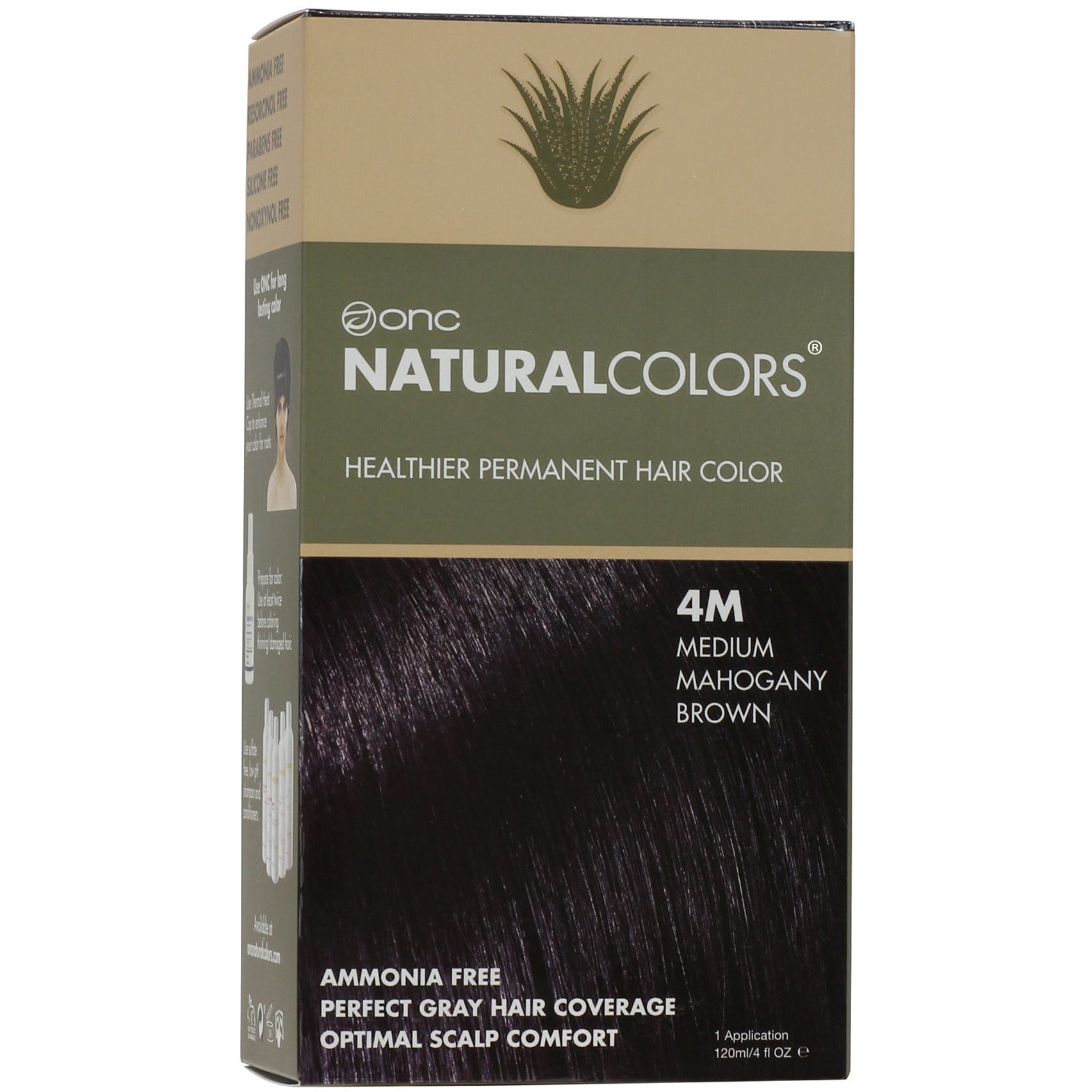 4M Medium Mahogany Brown Heat Activated Hair Dye With Organic Ingredients 120 ml - (4 fl. oz)