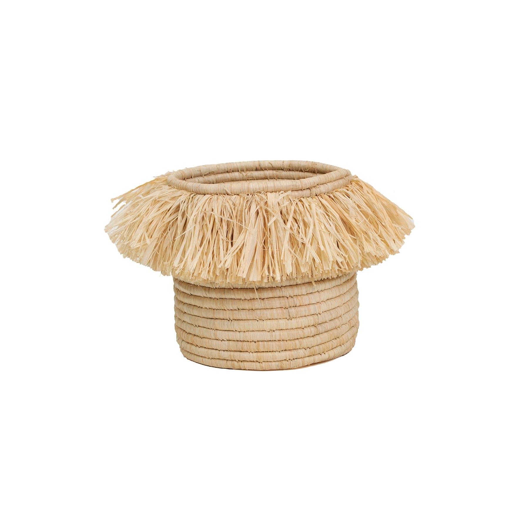8" Fringed Container - Neutral