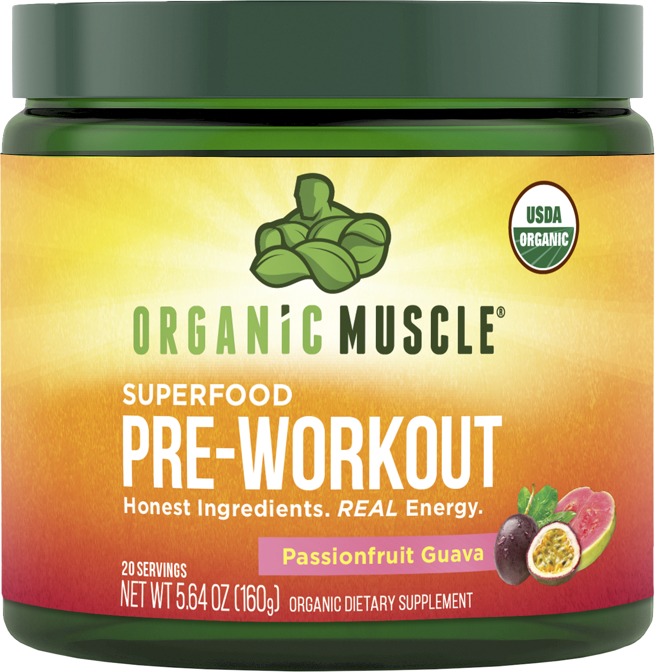 Organic Pre-Workout Powder - Passionfruit Guava - 20 Servings