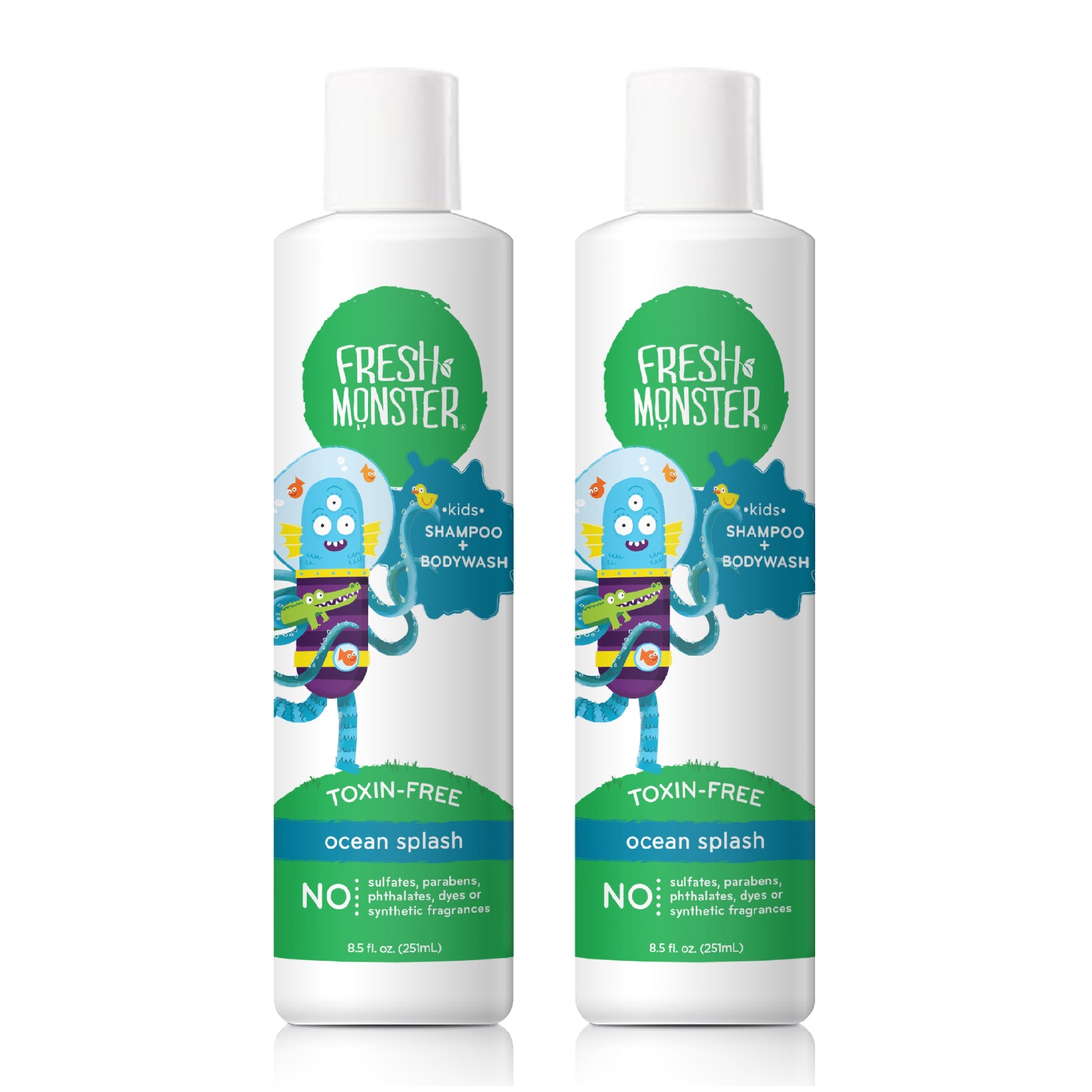 Fresh Monster Kid's Shampoo & Body Wash - 2 Pack - 17oz