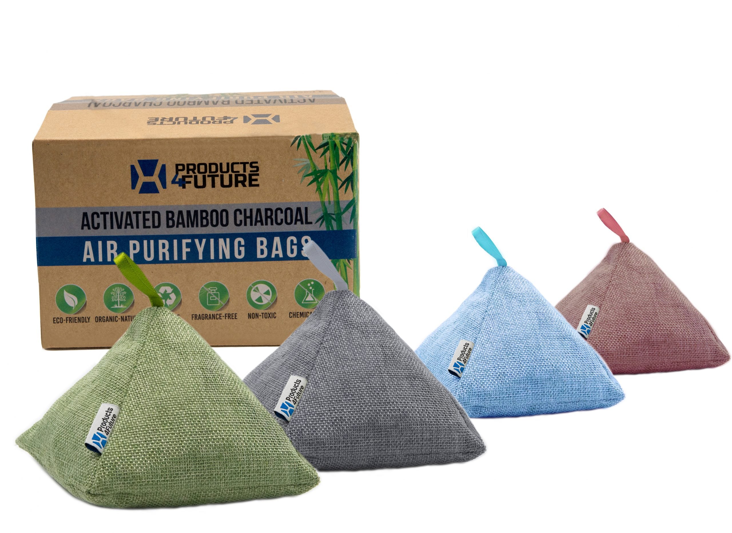 Natural Activated Bamboo Charcoal Air Purifying Bags - 4 Pack of 200g