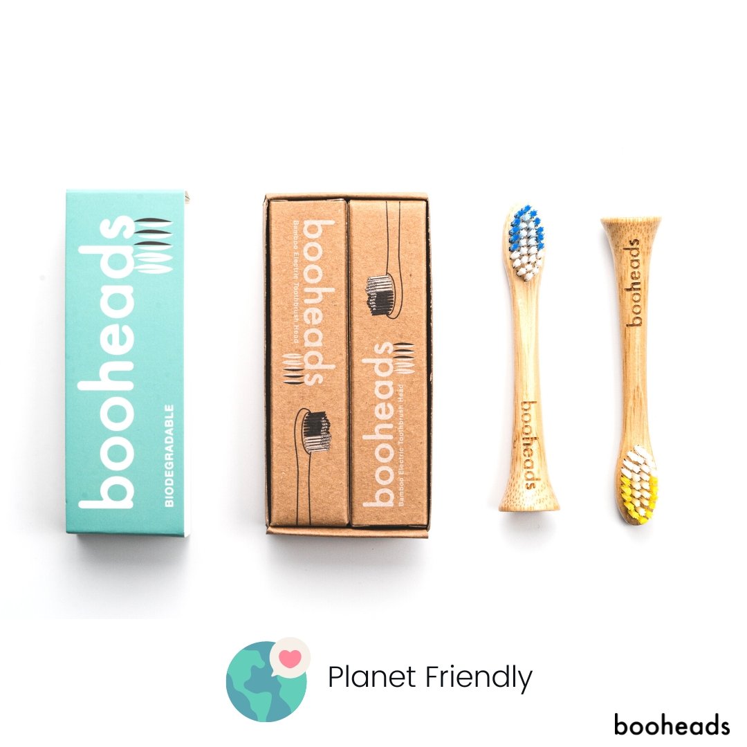 Bamboo Electric Toothbrush Heads for Sonicare Deep Clean in Blue and Yellow - 2 Pack