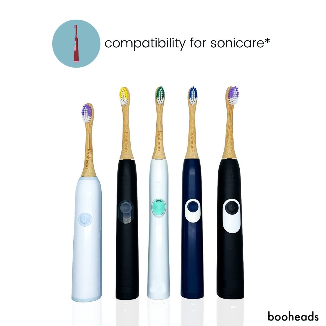 Bamboo Electric Toothbrush Heads for Sonicare Mini Edition in White - 4 Pack