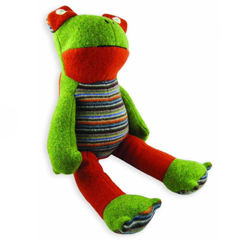 Frog Stuffed Animal from Reclaimed Wool