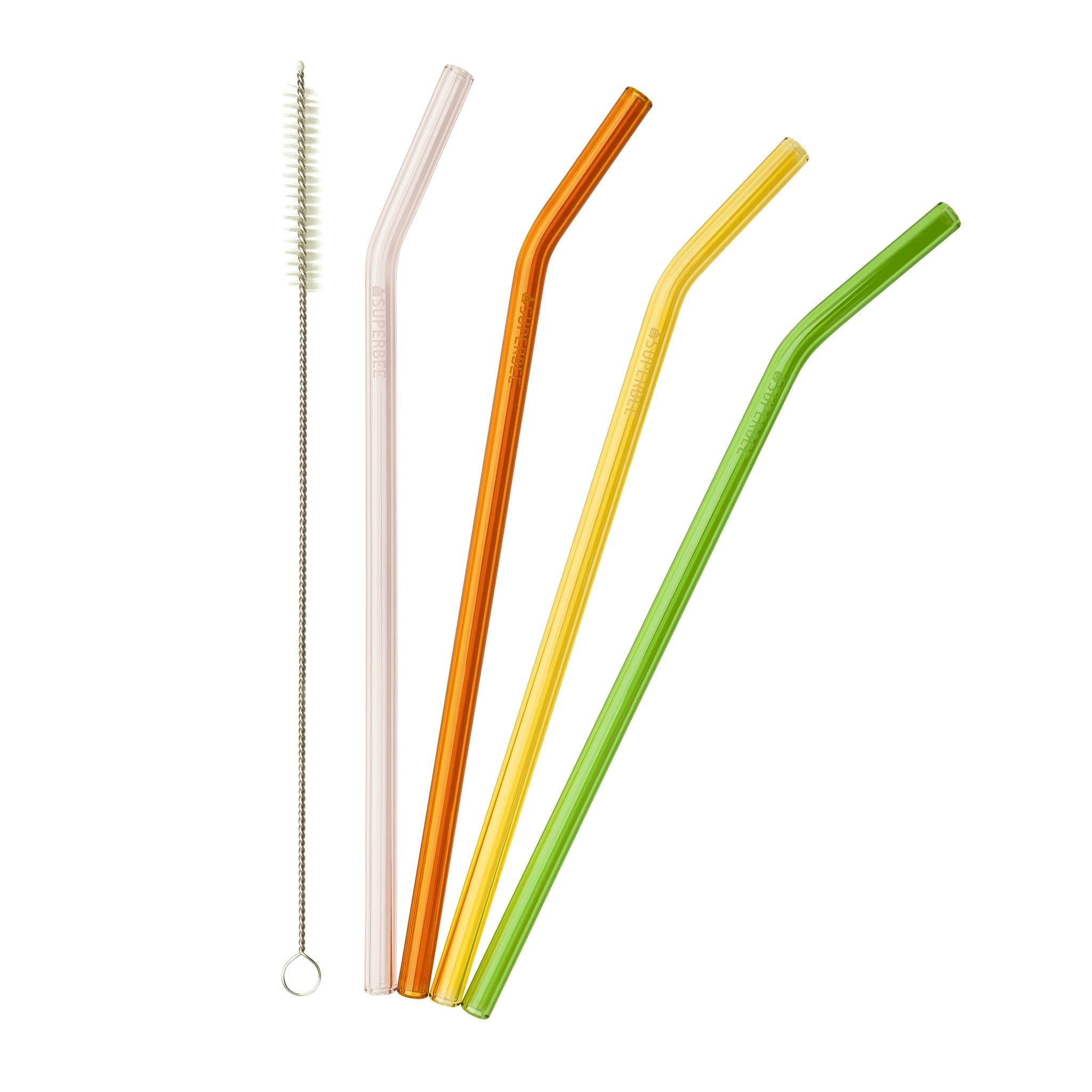 Eco Suckers – Pack of 4 Bent Glass Straws