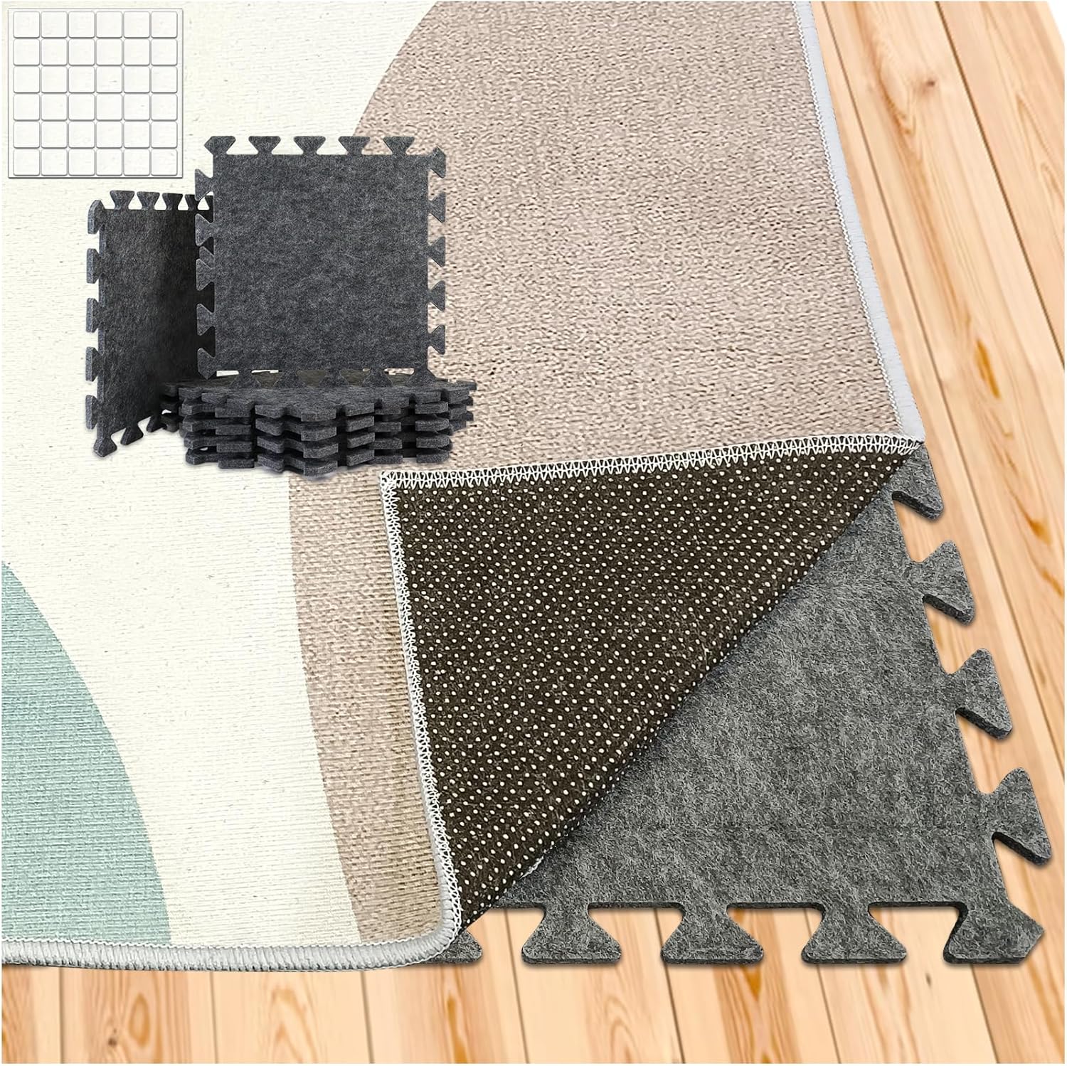 Carpet Underlay | Soundproof, 11x11x0.4 in, 10 Pieces