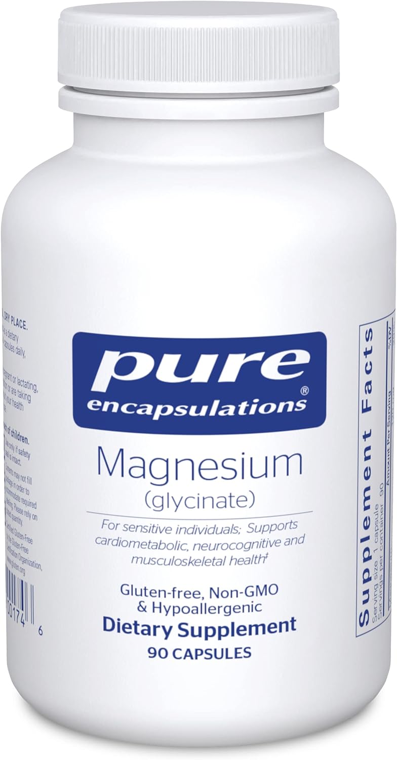 Magnesium (Glycinate) Capsules | Stress Relief, Heart Health, 90 Count