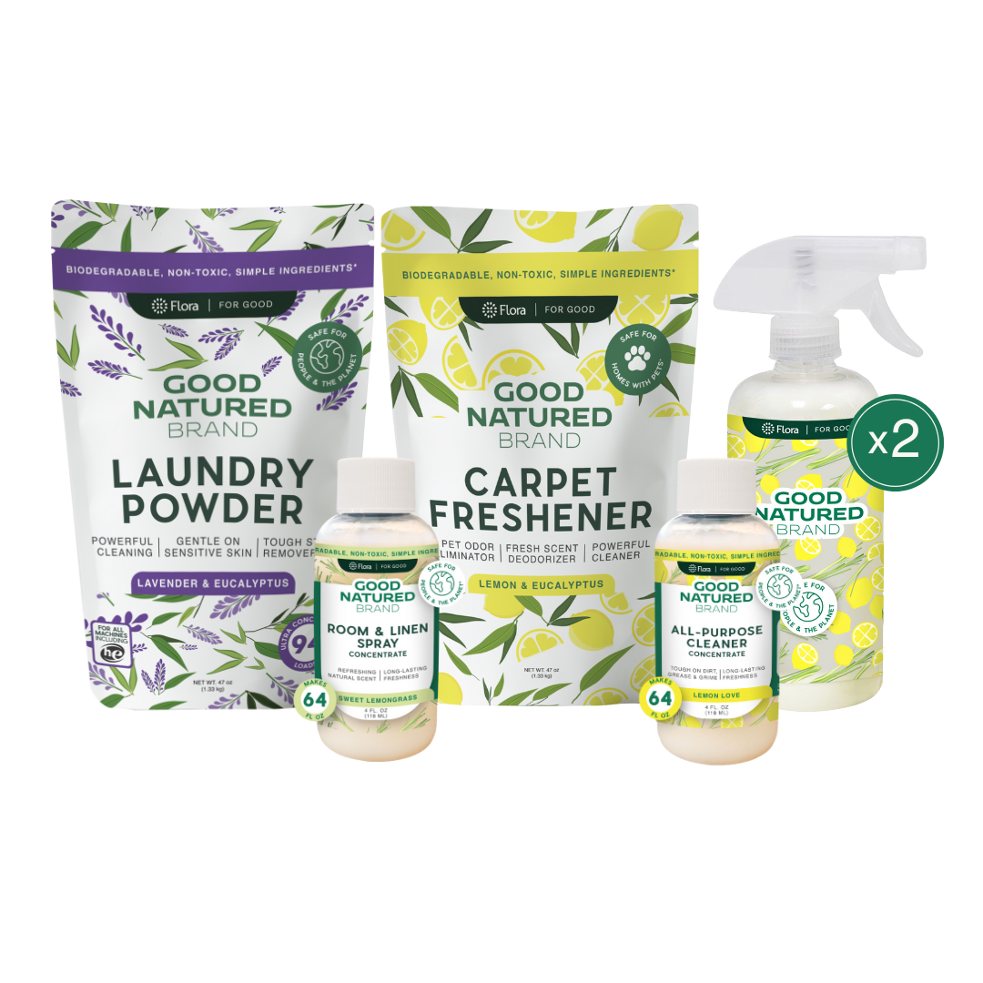 Eco-Friendly Complete Home Care Kit | Carpet Freshener, Laundry Powder, All-Purpose Cleaner, Room & Linen Spray