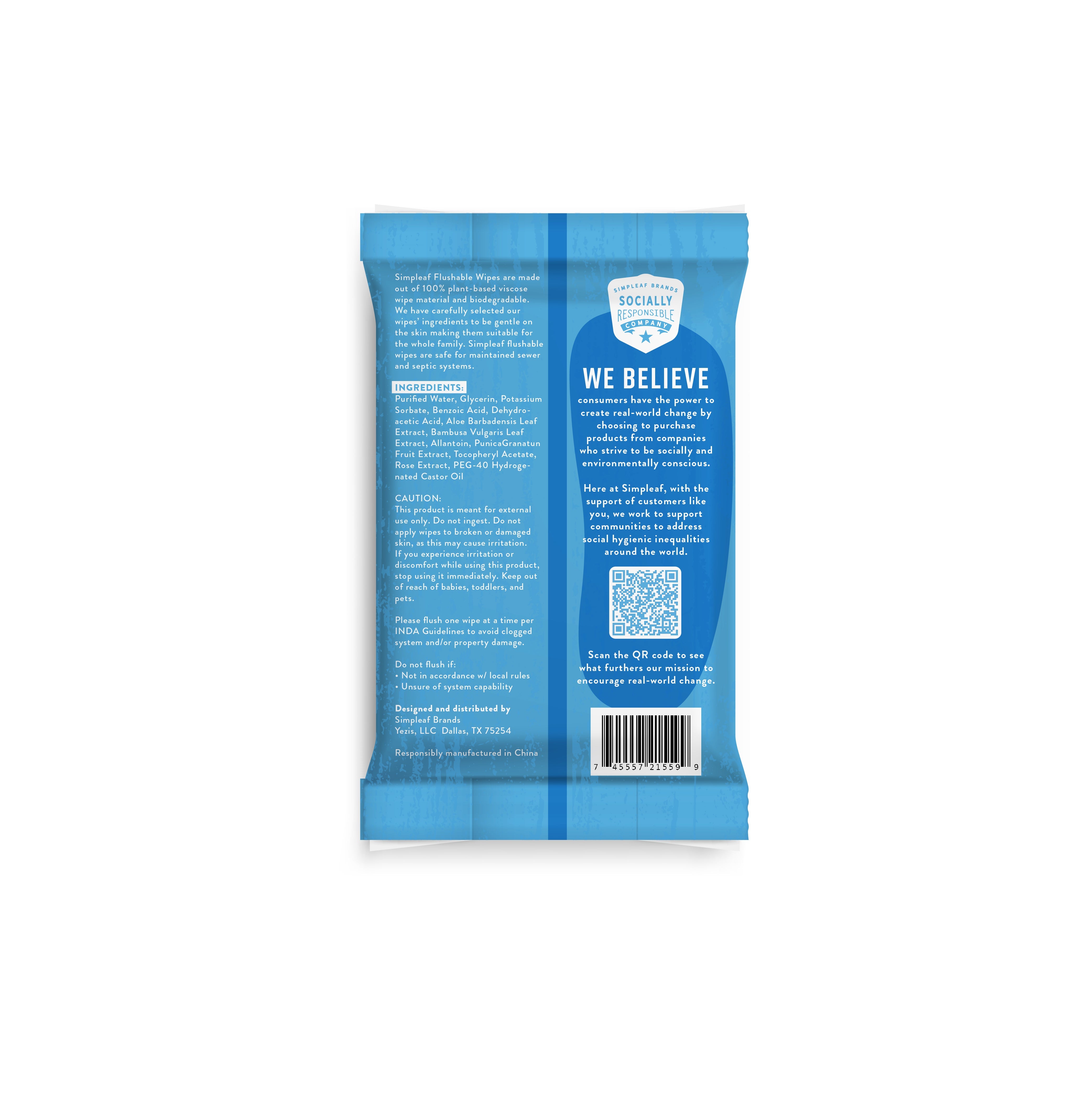 Flushable Wipes, 25 Count