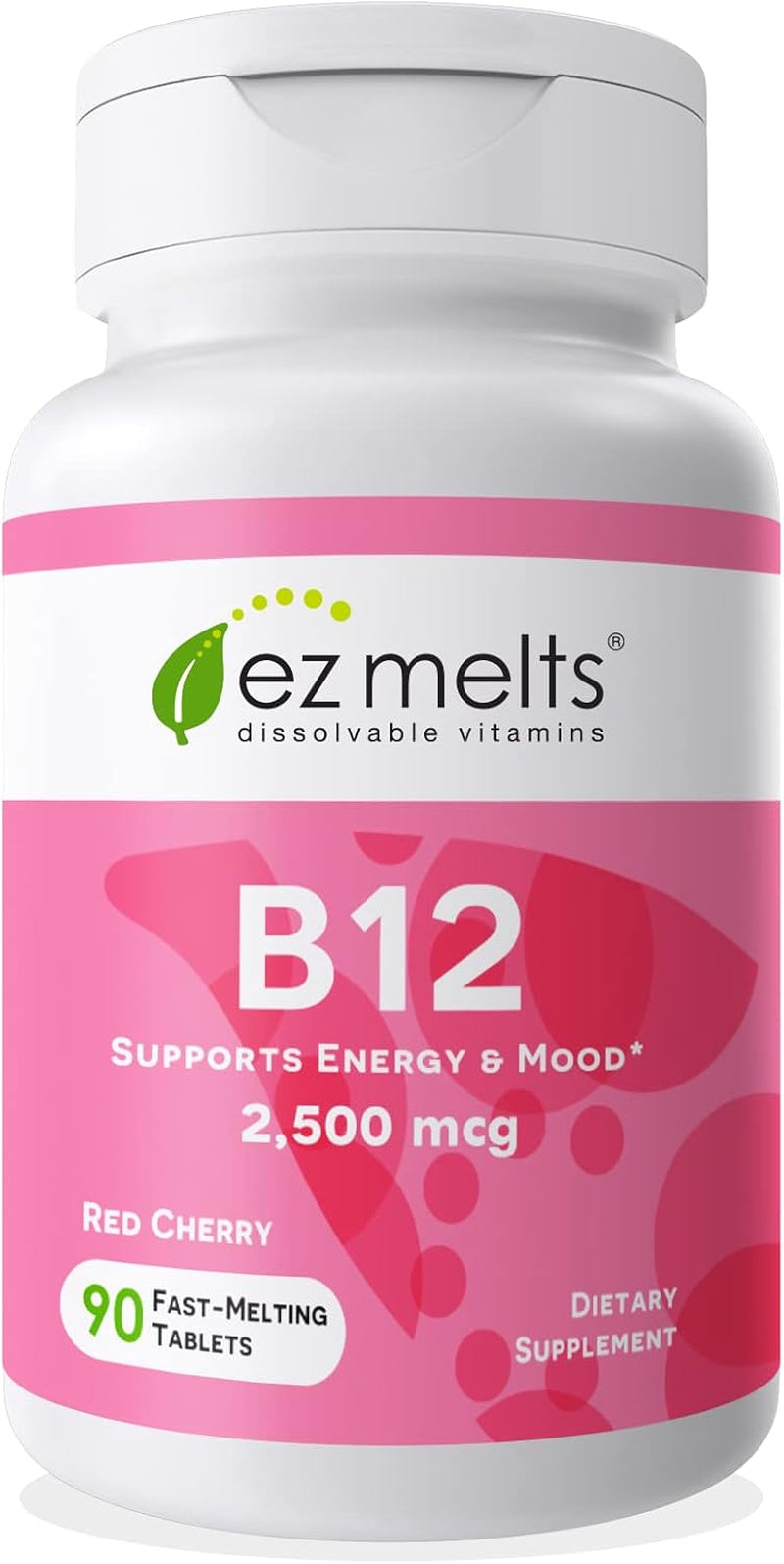 B12 Sublingual Vitamin 2,500 Mcg, Methylcobalamin, Sugar-Free, 3-Month Supply