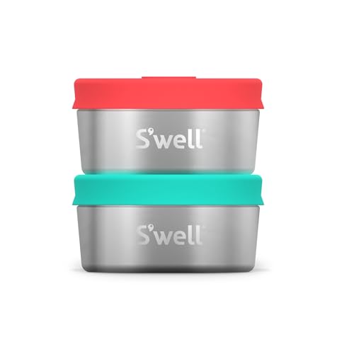 Condiment Container Set | 2 oz, Tangerine & Turquoise, Leakproof, Dishwasher Safe