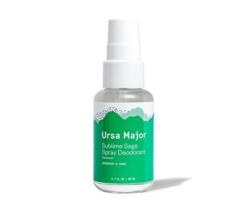 Ursa Major Sublime Sage Natural Spray Deodorant | Aluminum-free, Vegan, Cruelty-free, Non-Staining | 1.79 ounces