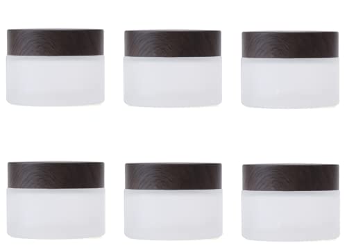 Cosmetic Jar | Frosted Glass, 1 oz, 6 Pack, Refillable