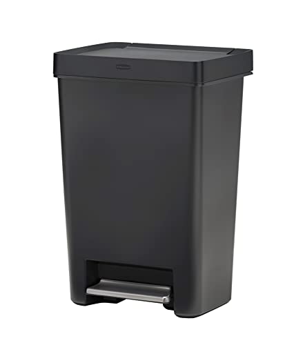 Trash Can | 13 Gallon, Lid Lock, Slow Close, Charcoal