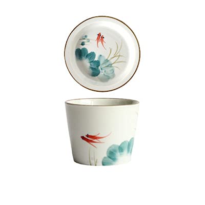 Japanese Tea Cups Set | Hand-Painted Ceramics, Includes Lids and Saucers