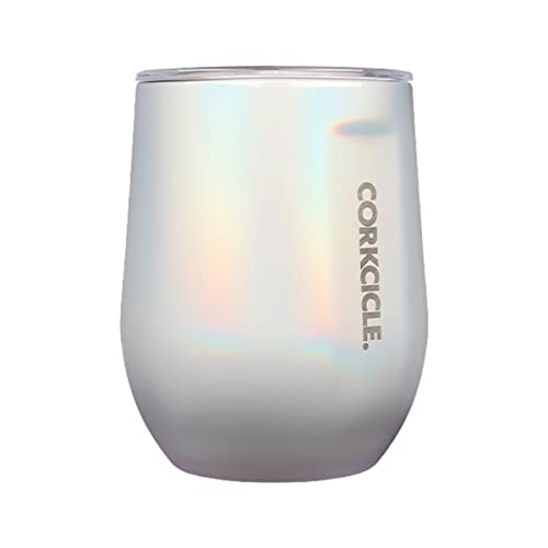 Stemless Cup | Triple Insulated, 12 oz, Stainless Steel, White Dragonfly