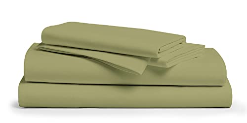 Bed Sheet Set | California King, 100% Cotton, Deep Pockets, Cooling, Sage Green