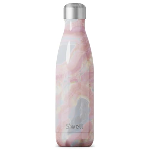 Stainless Steel Water Bottle | 17 oz, Geode Rose, Triple Layered Insulation