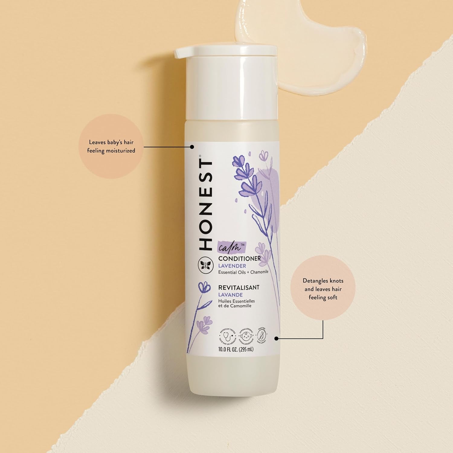 Silicone-Free Conditioner | Gentle for Baby | Naturally Derived, Tear-Free, Hypoallergenic | Lavender Calm, 10 Fl Oz