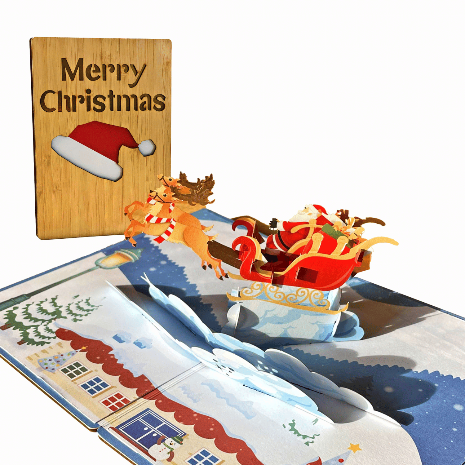 Bamboo 3D Pop-Up Greeting Card | Merry Christmas