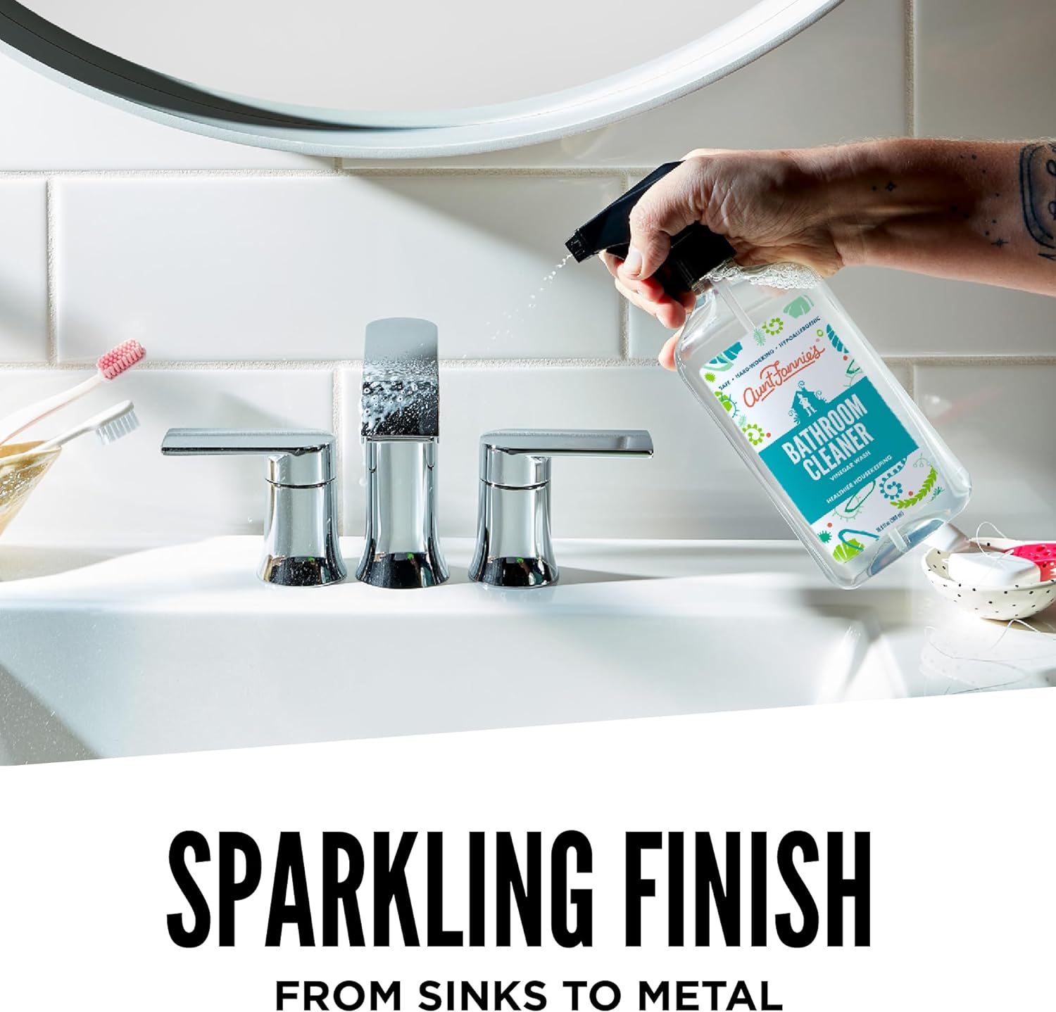 Bathroom Cleaner | Natural Vinegar Formula, Streak-Free Shine