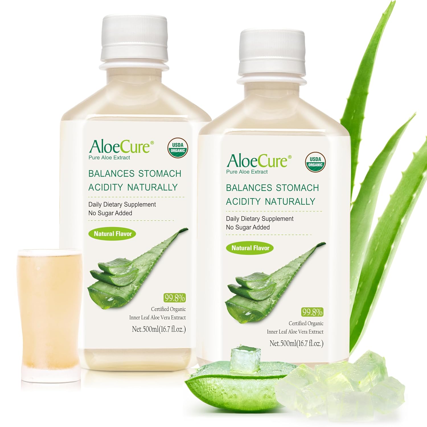 Aloe Vera Juice | USDA Organic, Supports Digestion & Immune System, 6x500ml