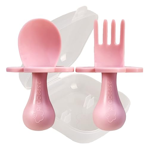 Baby Utensils | Fork & Spoon Set, BPA-Free, Blush Color