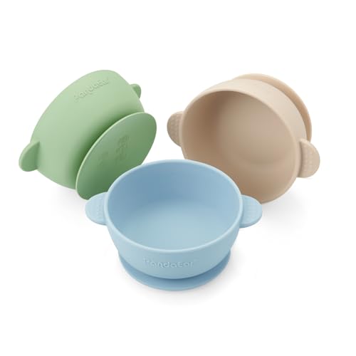 Baby Bowls | 3 Pack, Suction Base, Multi-Color, BPA-Free Silicone