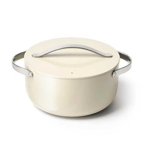 Dutch Oven Pot | 6.5 qt, Non-Stick Ceramic Coating, Oven Safe, Cream