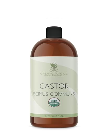 Organic Castor Oil | 100% Pure, Cold Pressed, 16 oz, Nourishes & Hydrates Skin, Hair, Nails