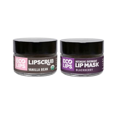 Lip Care Set | Vanilla Bean Scrub & Blackberry Repair Mask, 100% Organic