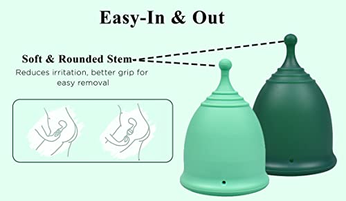 Menstrual Cup | Set of 2, Small & Large, 100% Soft Silicone