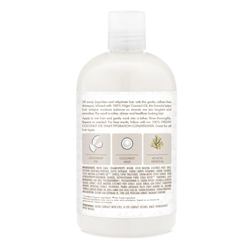 SheaMoisture Daily Hydration Shampoo 100% Virgin Coconut Oil for All Hair Types Sulfate-Free 13 oz