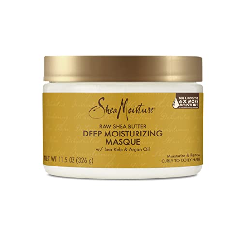 SheaMoisture Raw Shea Butter Deep Moisturizing Hair Masque for Curly Hair Raw Shea Butter Deep Conditioner to Moisturize and Renew Hair 11.5 oz