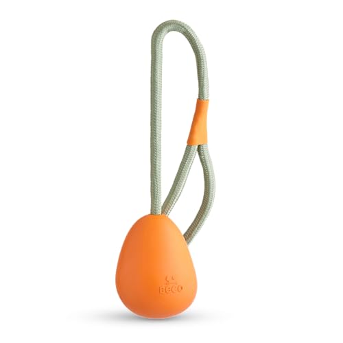 Dog Toy | Natural Rubber, Egg Shape, Rope Attachment