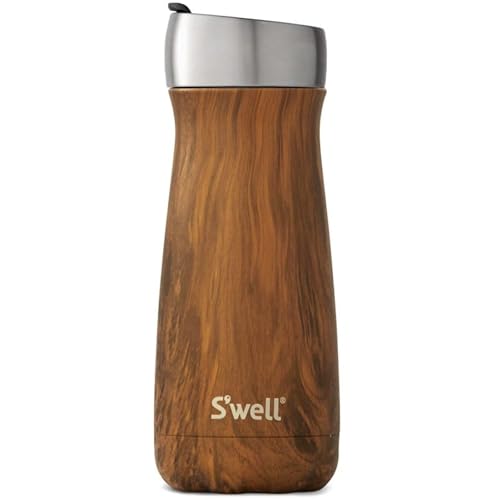 Insulated Stainless Steel Traveler | 16 oz, Teakwood, Keeps Drinks Cold for 24 Hours