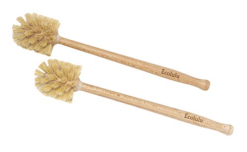 Toilet Brush | 2 Pack, Beechwood, Strong Hemp Bristles, Biodegradable