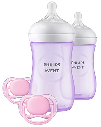 Baby Bottle Set | Natural Response Nipple, Purple