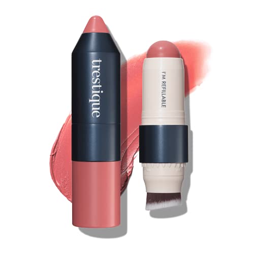 Blush Stick | Vegan Formula, Built-In Brush, Pink Rose Shade