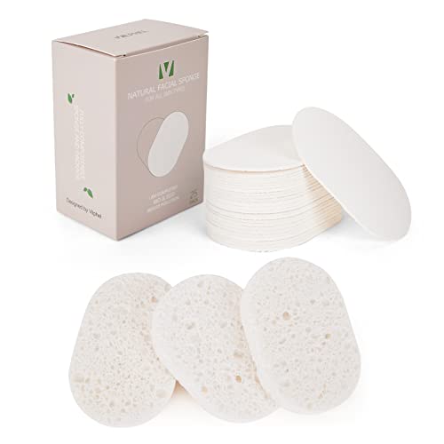 Facial Sponges | Compressed Cellulose, 25 Pack, Reusable, Oval Shape