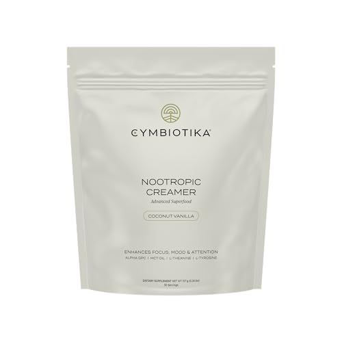 CYMBIOTIKA Nootropic Creamer with MCT Oil, L-Theanine, and Alpha GPC, Enhance Focus, Mental Clarity, and Energy, Sugar-Free, Keto-Friendly Brain Boosting Coffee Creamer for Cognitive Performance and Stress Relief