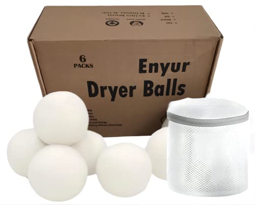 Dryer Balls | Reusable, Reduces Wrinkles, Removes Pet Hair, Pack of 6, 2.76 in.