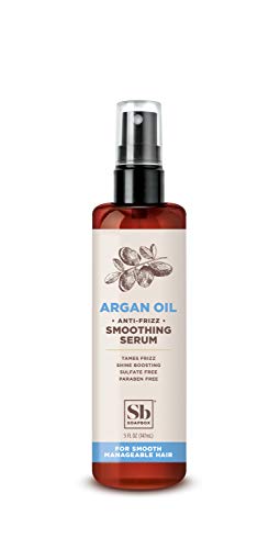 Soapbox Argan Oil Smoothing Serum, Anti-Frizz Serum For All Hair Types with Shea Butter & Vitamin E Repairs Damage & Controls Flyaways - Vegan, Cruelty and Gluten Free (5 Fl oz)